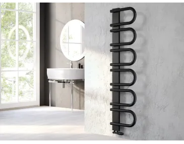 Uscător de prosoape de design LOJIMAX colecția PANA 1445x520 mm, Negru