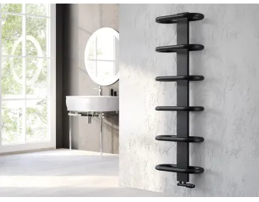 Uscător de prosoape de design LOJIMAX colecția TEOS 1430x400 mm, Negru