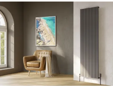 Radiator de designer LOJIMAX colecția KALSEDON 1800x375 mm, BLACK SATIN