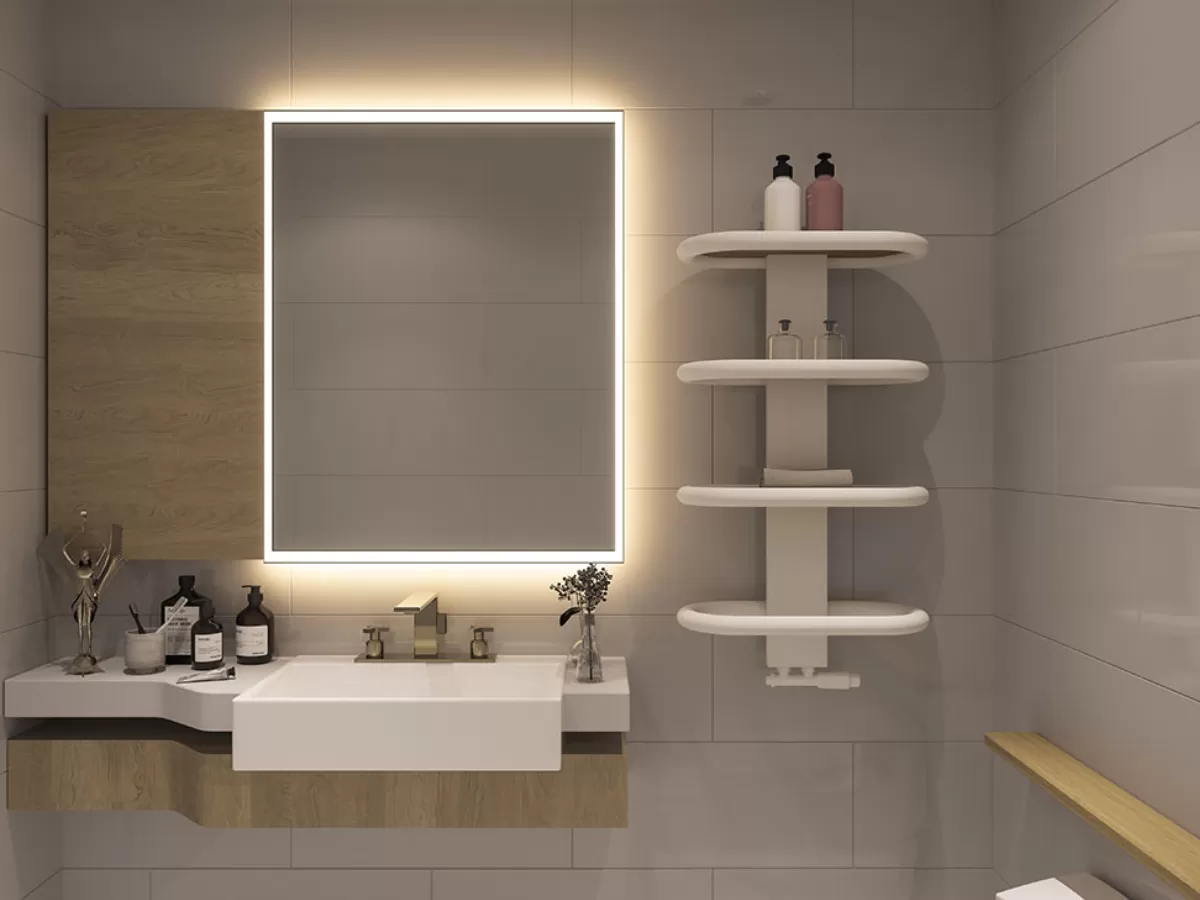 Uscător de prosoape decorativ LOJIMAX, colecția TEOS WOOD Lățime 390 mm. Înălțime 400 mm. negru mat