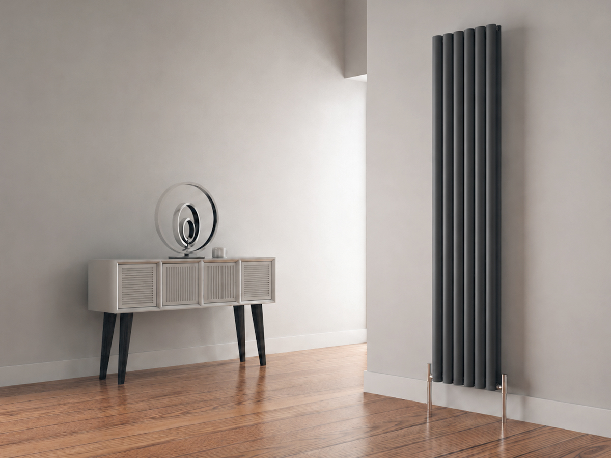 Radiator de design CARISA, colecția TALLIS DOUBLE, 1800x470 mm, ANTRACIT