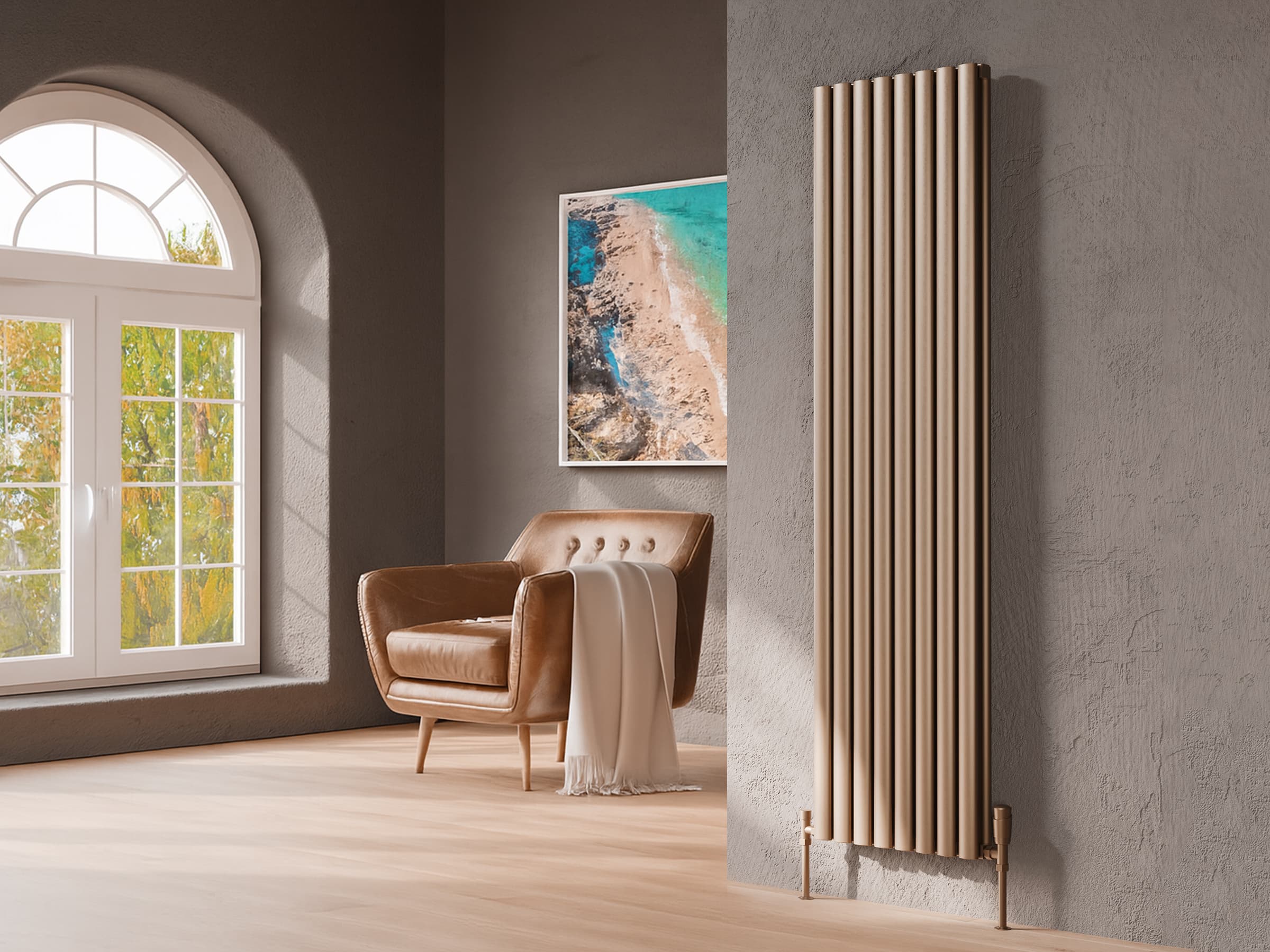 Дизайнерский радиатор LOJIMAX, коллекция  BELLA DOUBLE высота 500 мм. ширина 1289 мм. RAL MY-512 глянец