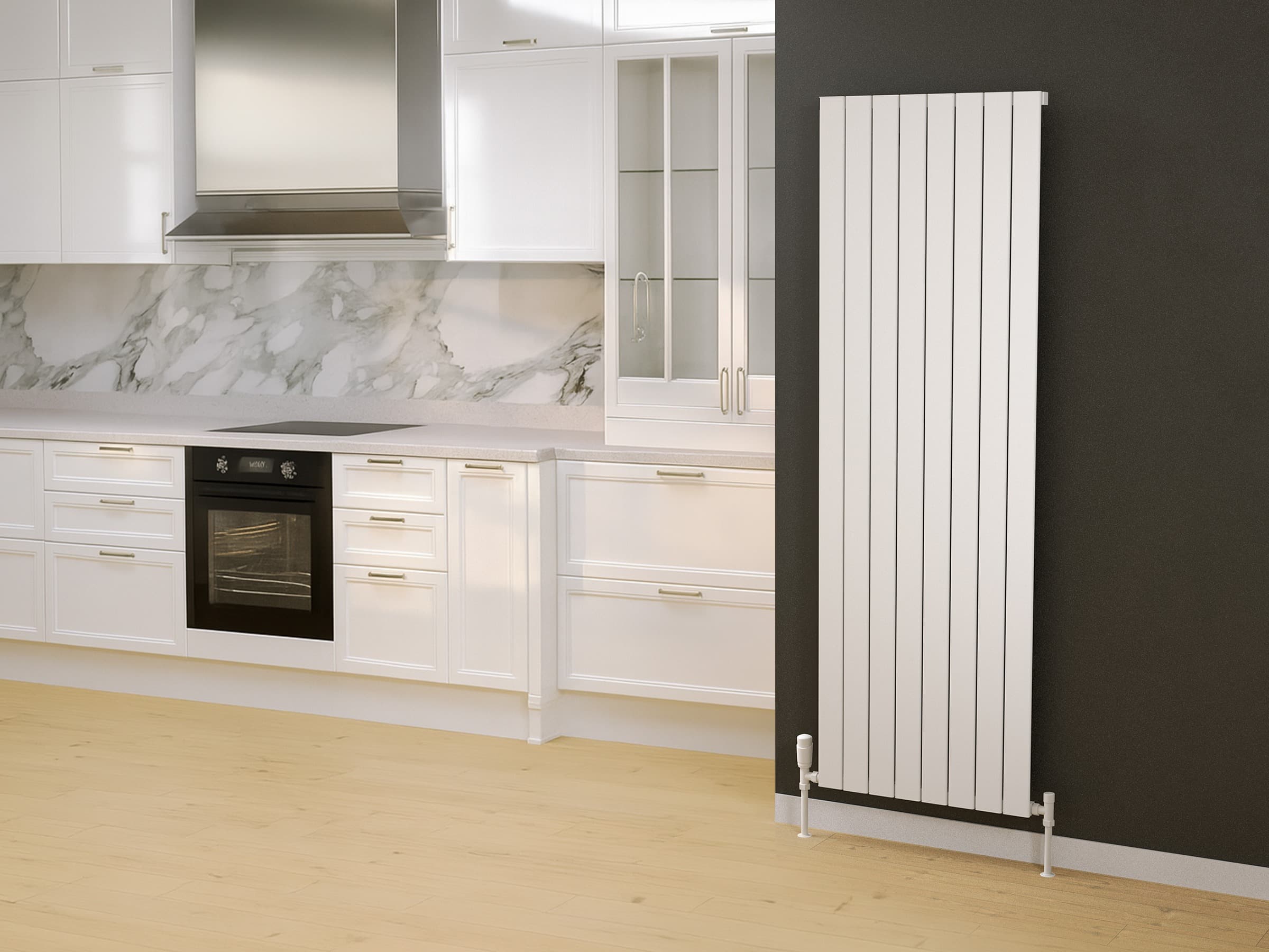 Calorifer decorativ LOJIMAX, colectia  ROYAL inaltimea 200 mm. latimea 218 mm. alb mat