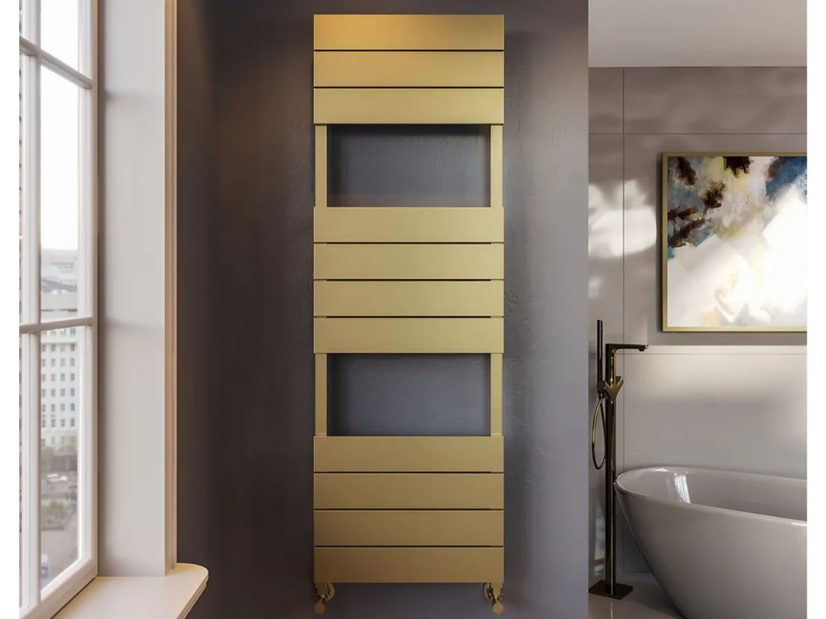 Uscător de prosoape decorativ LOJIMAX, colecția BENOIT PLUS Lățime 400 mm. Înălțime 700 mm. negru mat