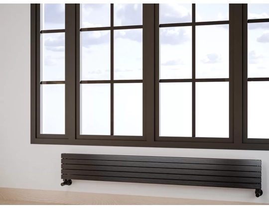 ALUMINUM HORIZONTAL RADIATOR ELMAS PLUS HRZ inaltimea 800 mm. latimea 249 mm. negru mat