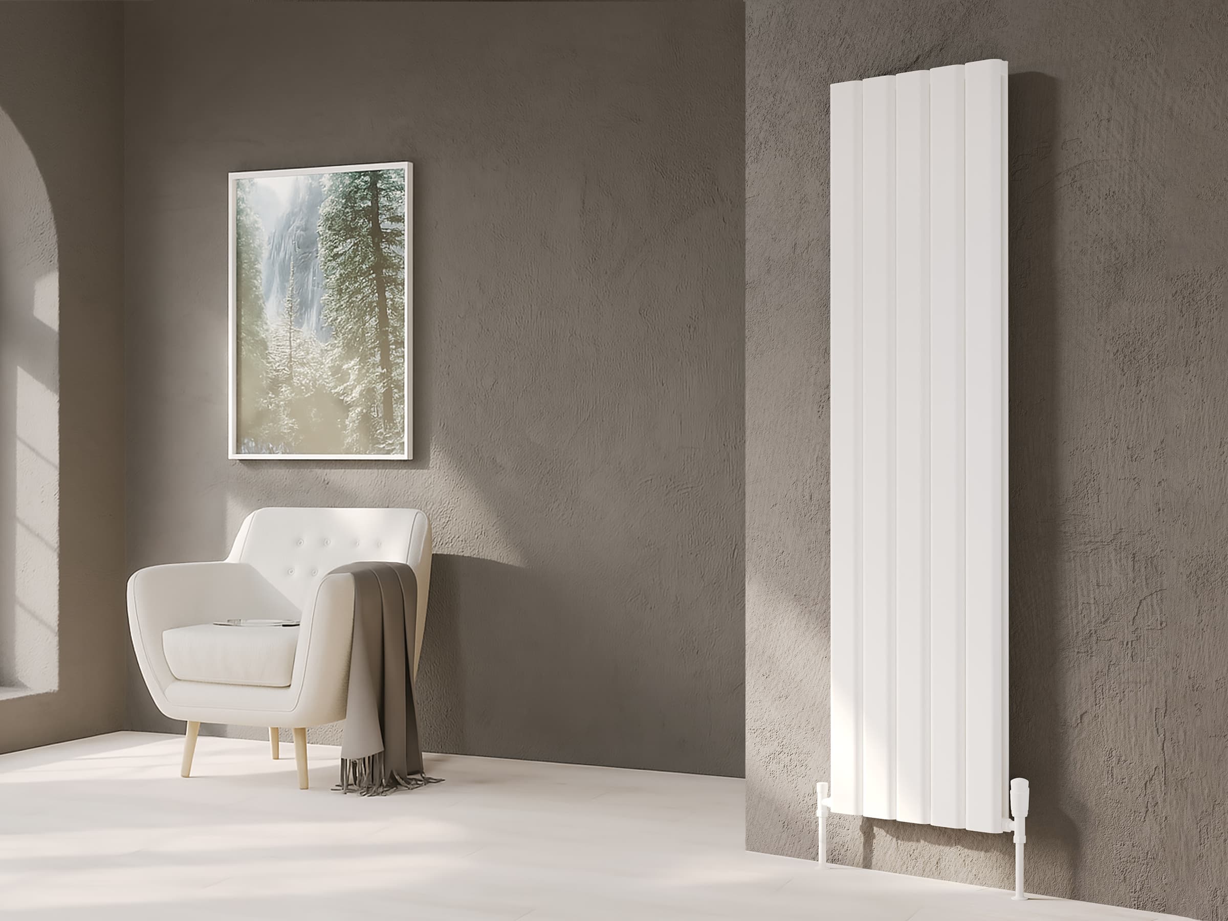 Calorifer decorativ LOJIMAX colecția DIAMOND DOUBLE 2000x396 mm, Alb