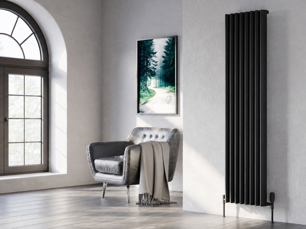 Дизайнерский радиатор LOJIMAX коллекция ALBITE 1800x380 мм, Черный 