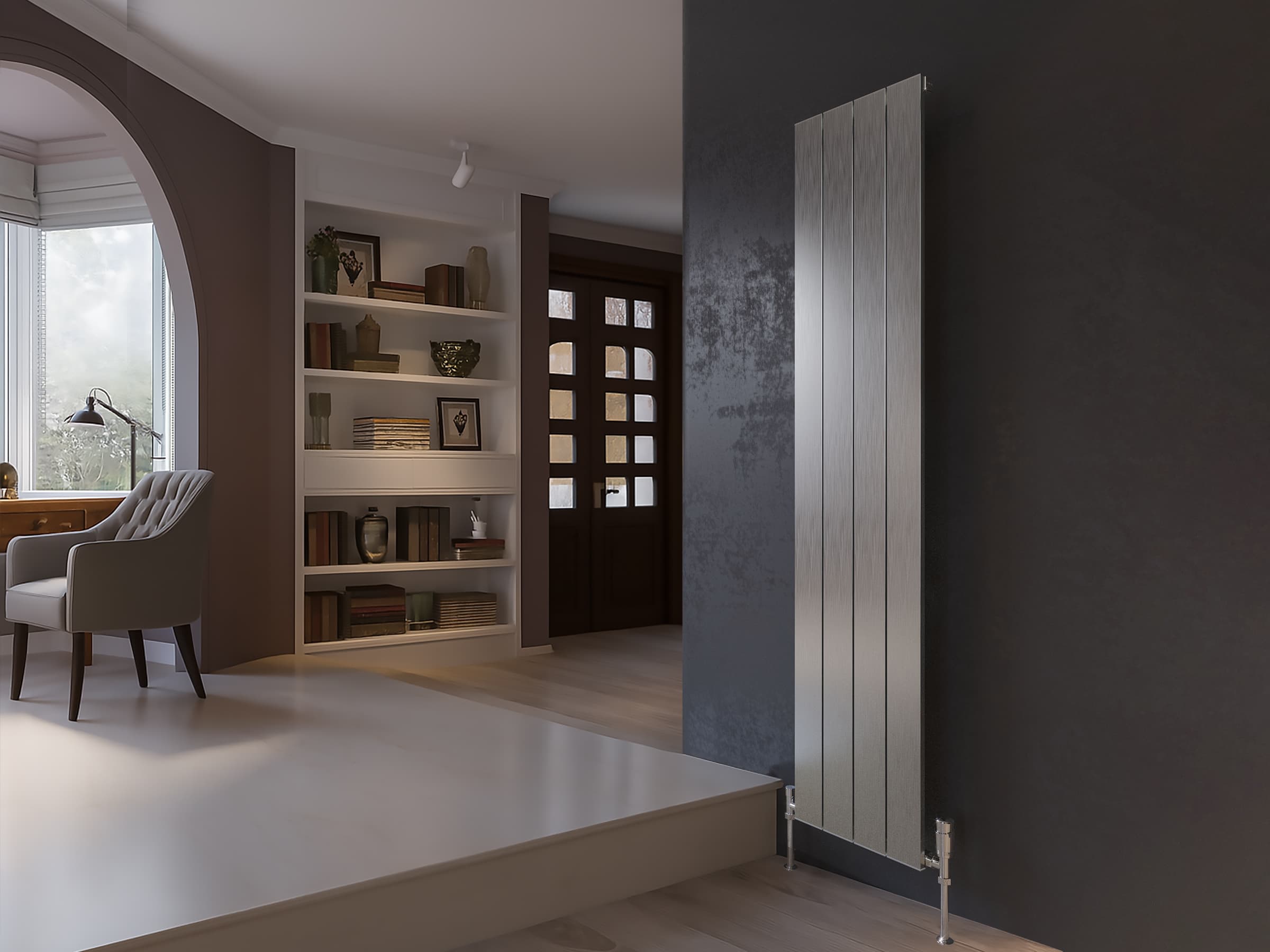 Calorifer decorativ LOJIMAX, colectia  KALSEDON высота 300 mm. ширина 280 mm. INOX SATINE