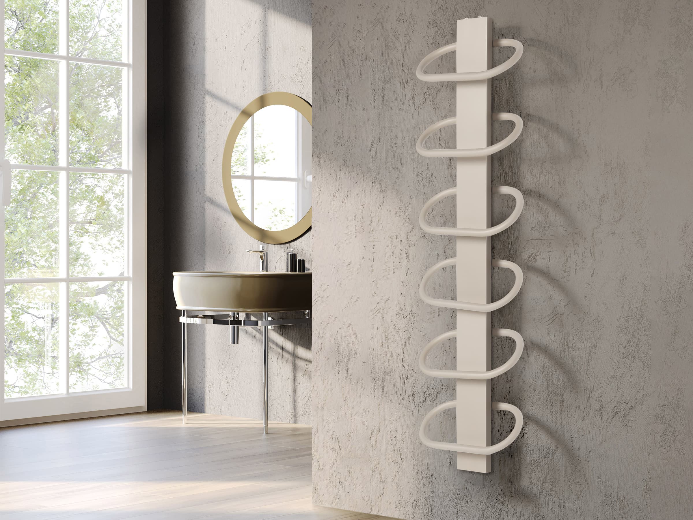 Дизайнерский полотенцесушитель LOJIMAX, коллекция PEARL Высота 530 мм. Ширина 400 мм. RAL глянец Lemon