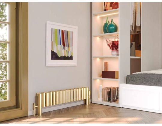 FLOOR STANDING ALUMINUM RADIATOR SIESTA DOUBLE LUX inaltimea 700 mm. latimea 1702 mm. negru mat