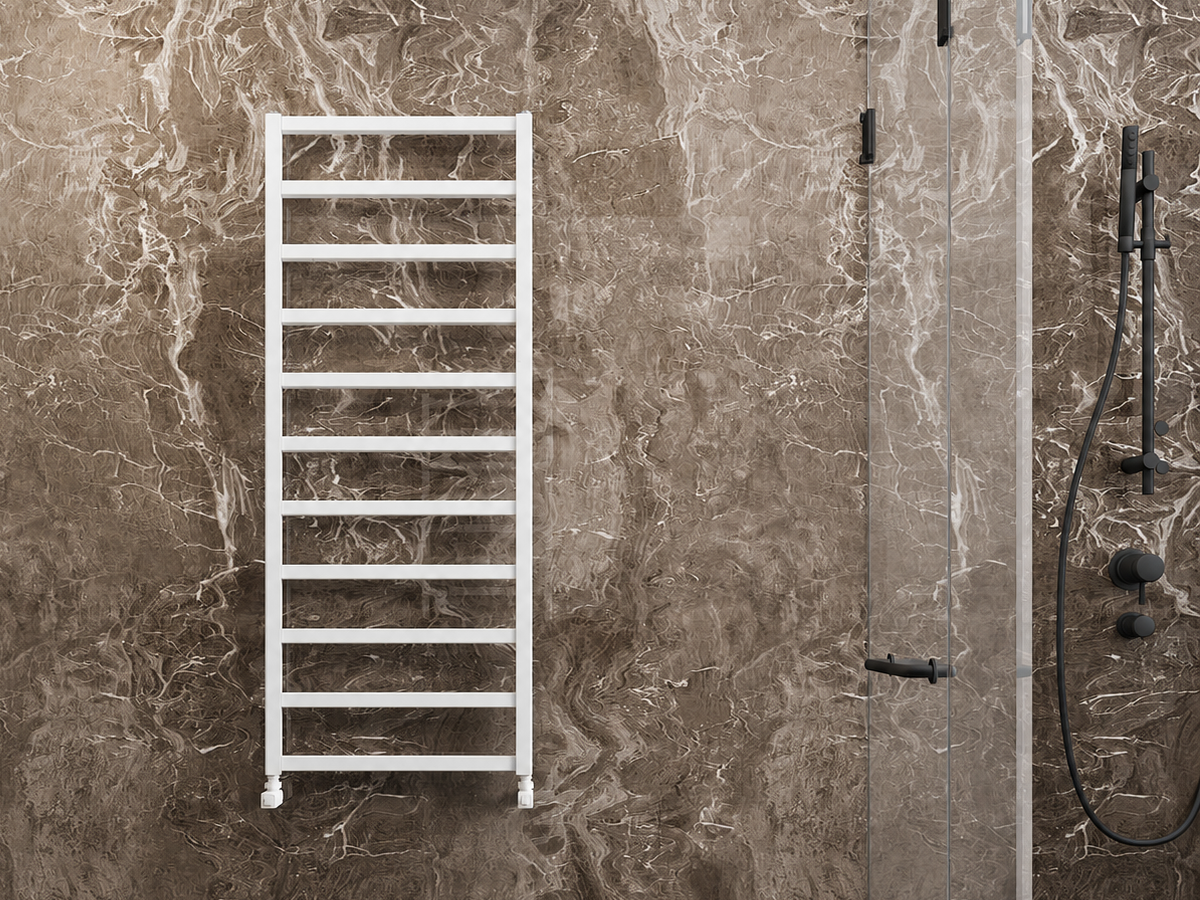 Uscător de prosoape de design CARISA, colecția BURTON, 1240x480 mm, ALB