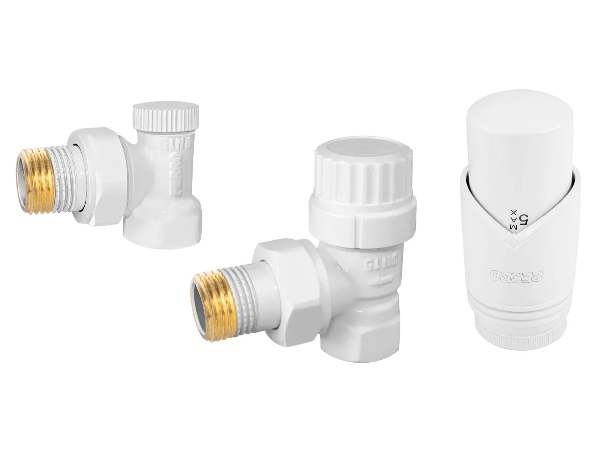 Robinet cal colt Ferro set 1/2' tur+retur alb + cap termo