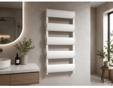 Uscător de prosoape de design LOJIMAX colecția WALDO DOUBLE 1200x500 mm, Alb