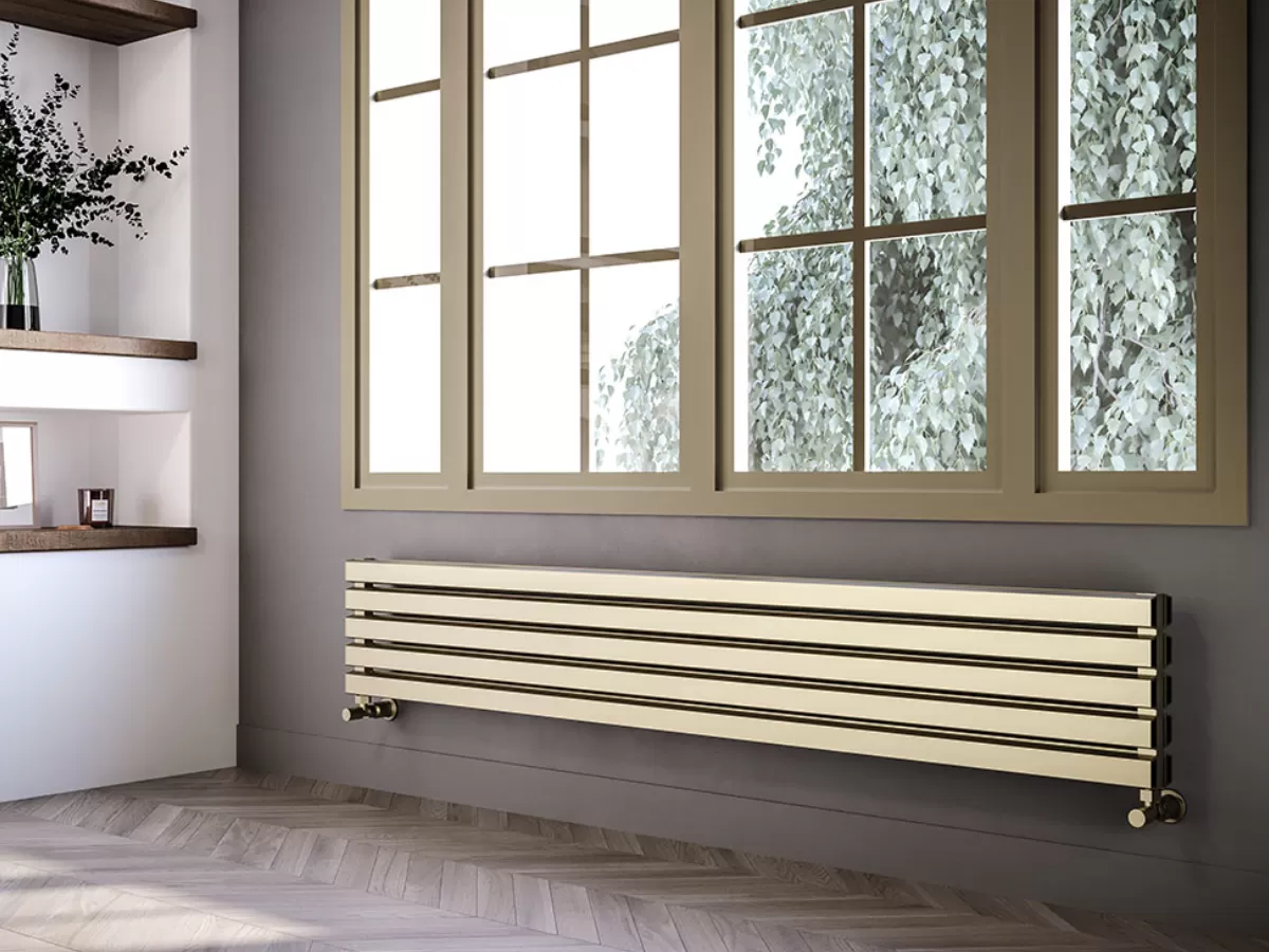 ALUMINUM HORIZONTAL RADIATOR SIESTA DOUBLE HRZ inaltimea 1300 mm. latimea 581 mm. negru mat