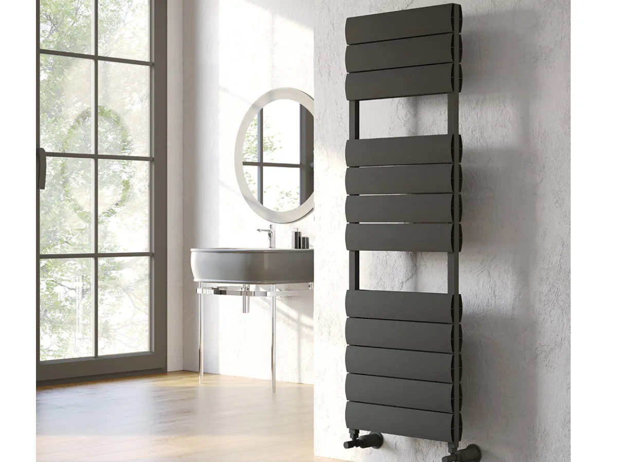 Uscător de prosoape decorativ LOJIMAX, colecția EMERALD  DOUBLE  PLUS Lățime 300 mm. Înălțime 685 mm. alb mat