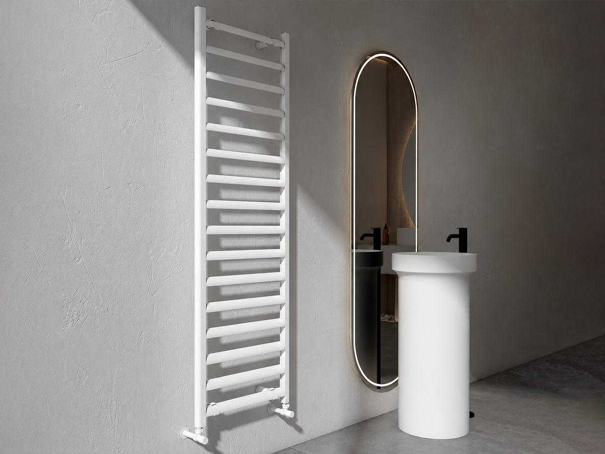 Uscător de prosoape de design CARISA, colecția LARA L, 800x485 mm, ALB