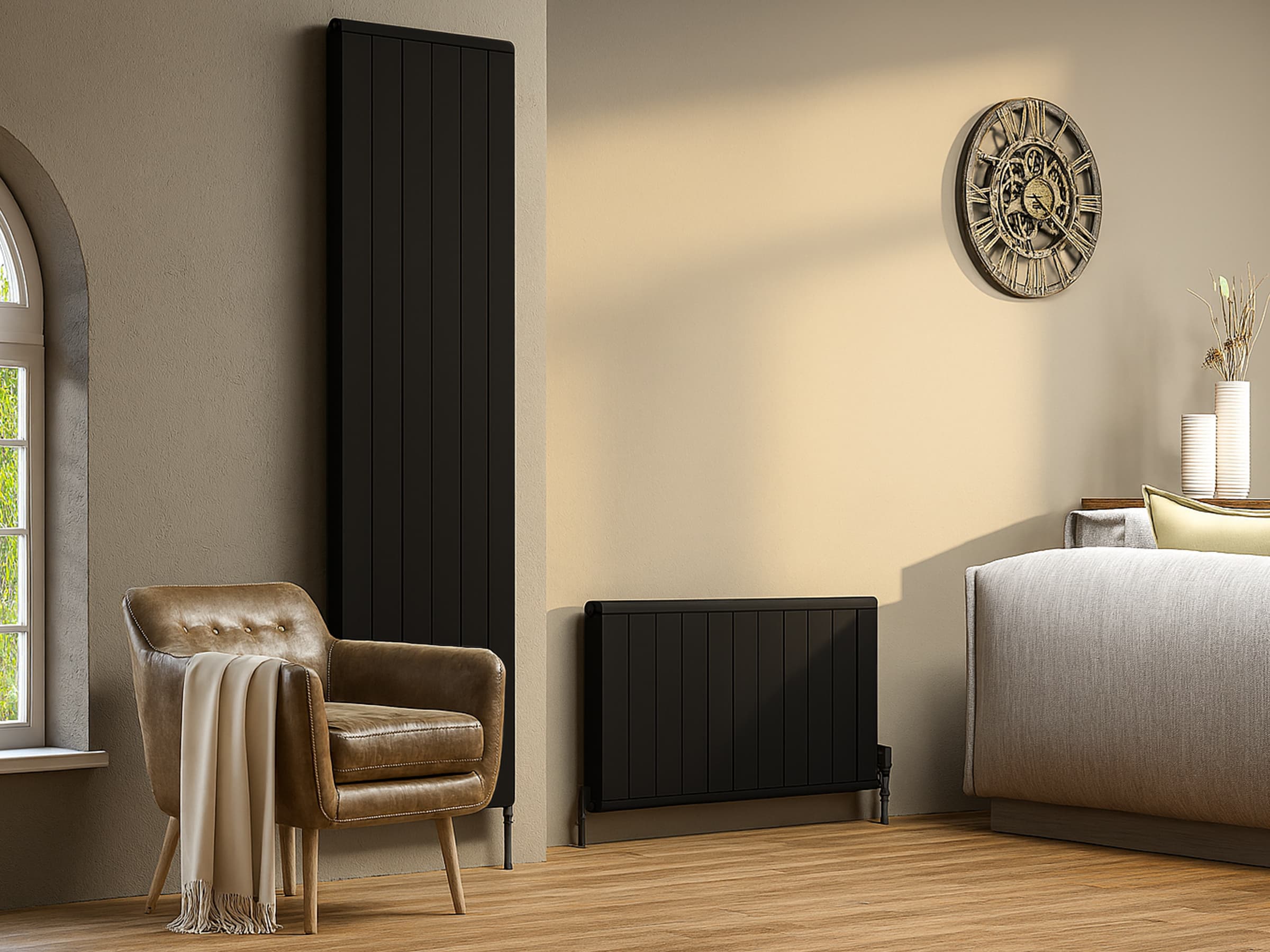 Calorifer decorativ LOJIMAX, colectia  LOVA LINE inaltimea 300 mm. latimea 319 mm. negru mat
