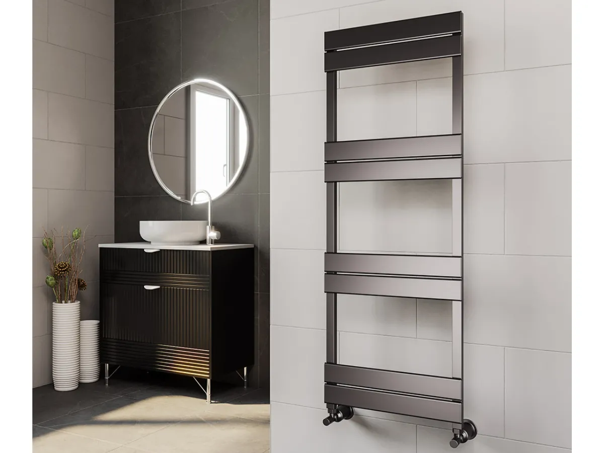 Uscător de prosoape decorativ LOJIMAX, colecția ZEUS LINE Lățime 300 mm. Înălțime 560 mm. alb mat
