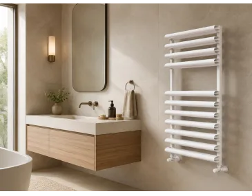 Uscător de prosoape de design LOJIMAX colecția PERIDOT 700x500 mm, Alb