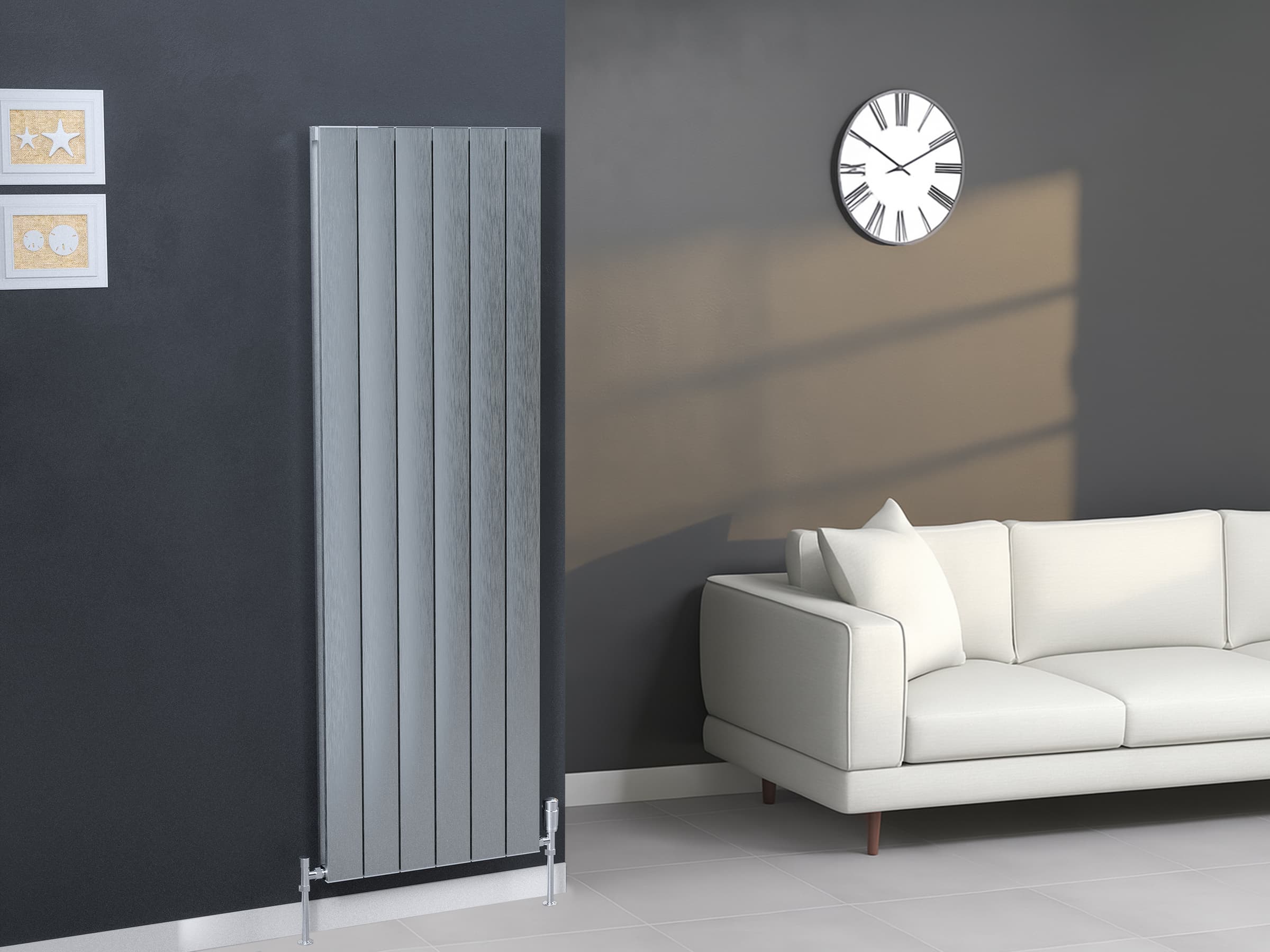 Calorifer decorativ LOJIMAX, colectia  KALSEDON DOUBLE высота 500 mm. ширина 1135 mm. INOX SATINE