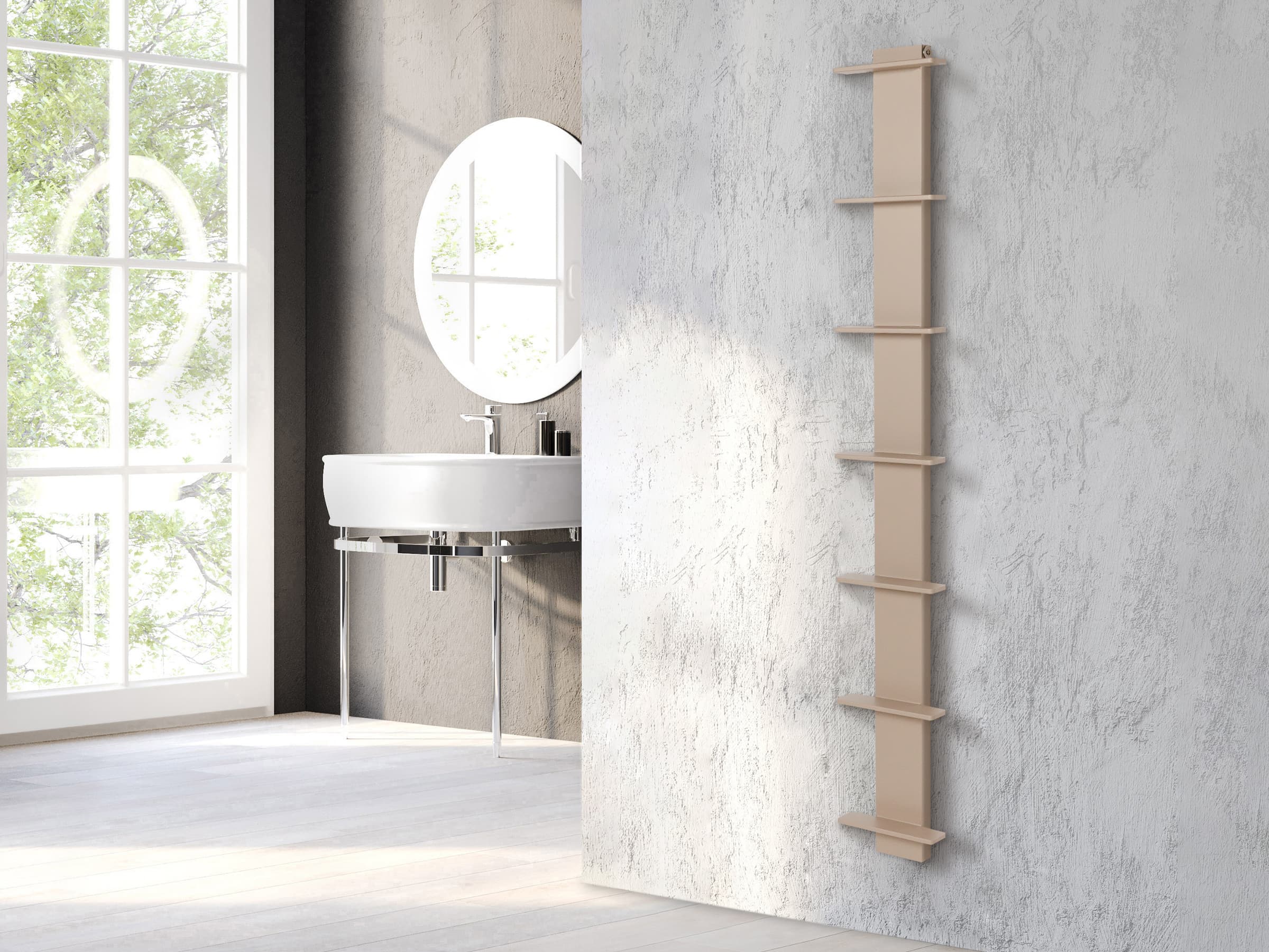 Uscător de prosoape decorativ LOJIMAX, colectia СARETTA inaltimea 1675 mm. latimea 250 mm. RAL kiwi mat