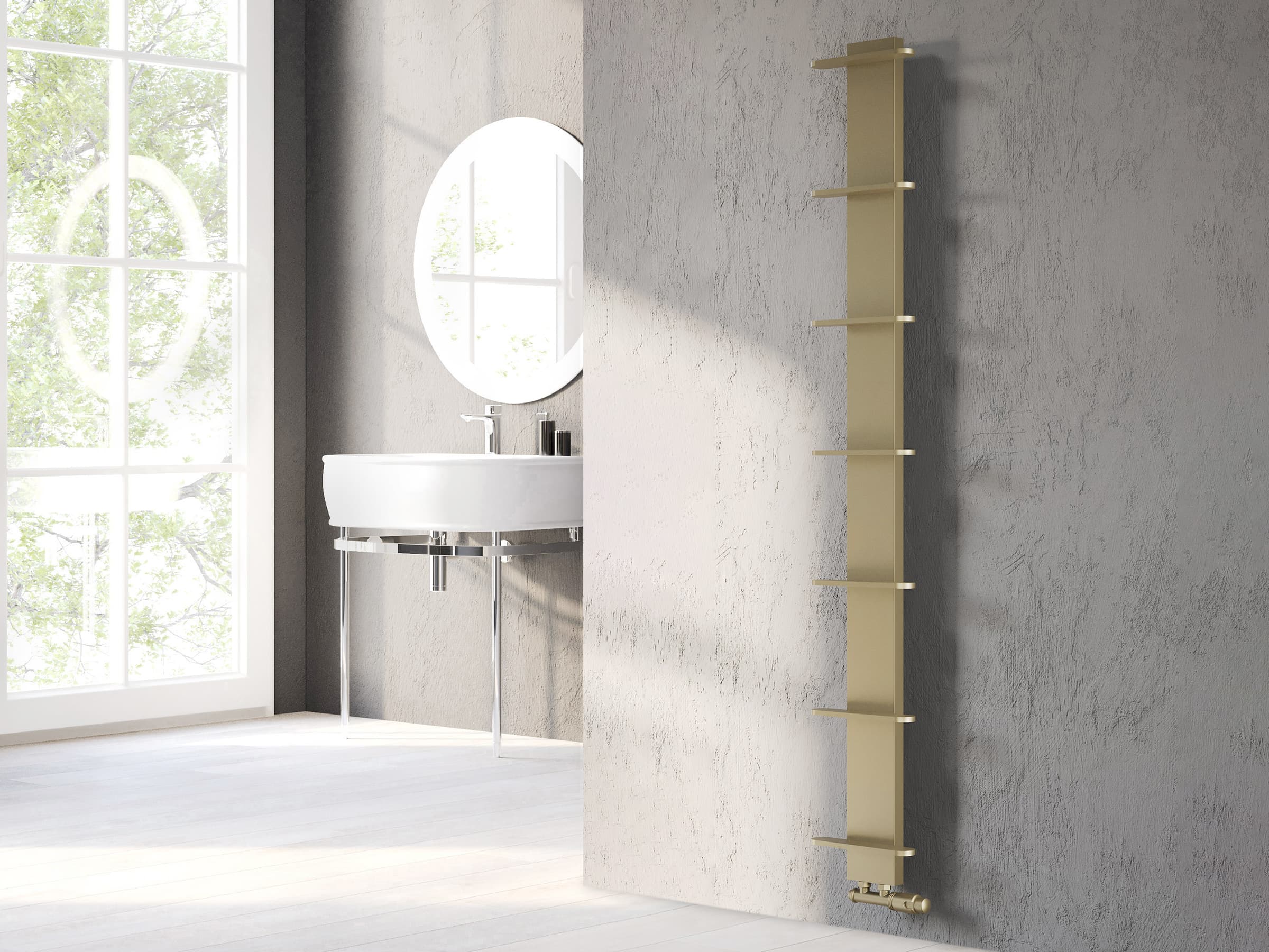 Uscător de prosoape decorativ LOJIMAX, colectia СARETTA inaltimea 1675 mm. latimea 250 mm. RAL MY-512 luciu