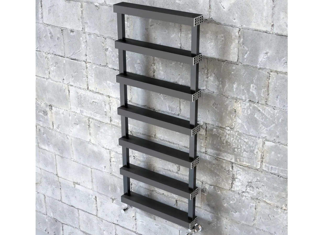 Uscător de prosoape decorativ LOJIMAX, colecția QUARTZ STYLE Lățime 400 mm. Înălțime 1200 mm. alb mat