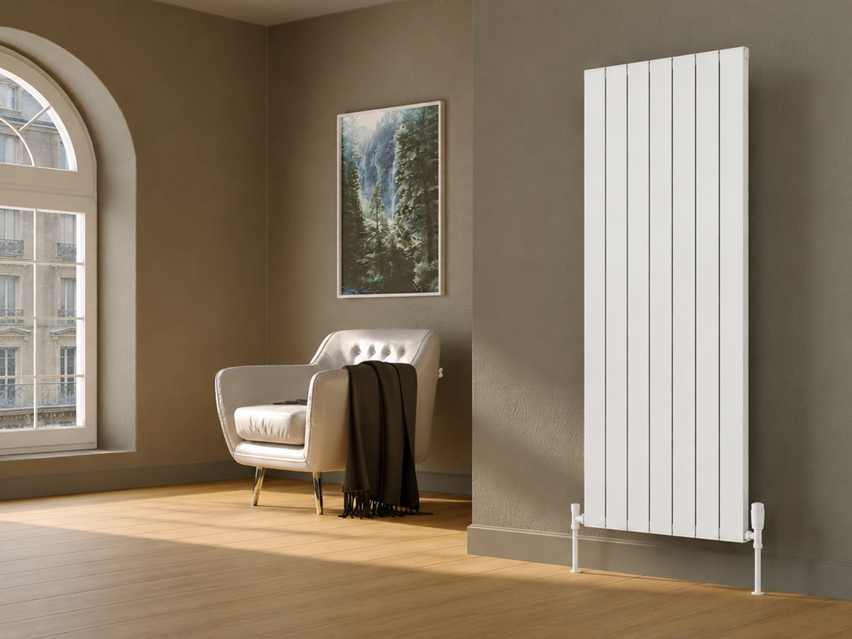 Calorifer decorativ LOJIMAX colecția FLAT 1400x394 mm, Alb
