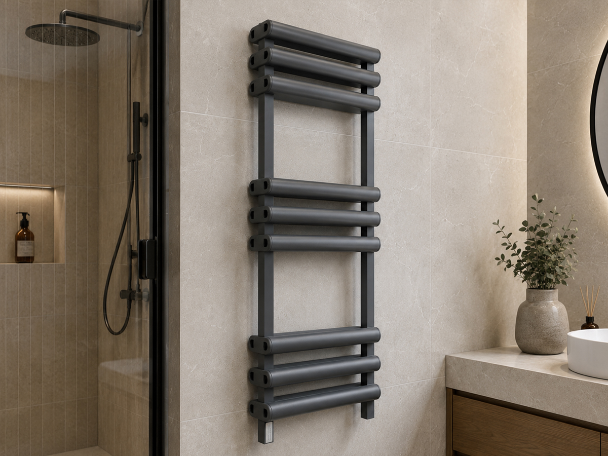Uscător de prosoape de design LOJIMAX colecția VERO 1000x500 mm, Antracit