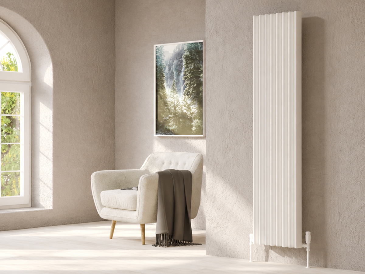 Calorifer decorativ LOJIMAX colecția ALBITE 1400x490 mm, Alb