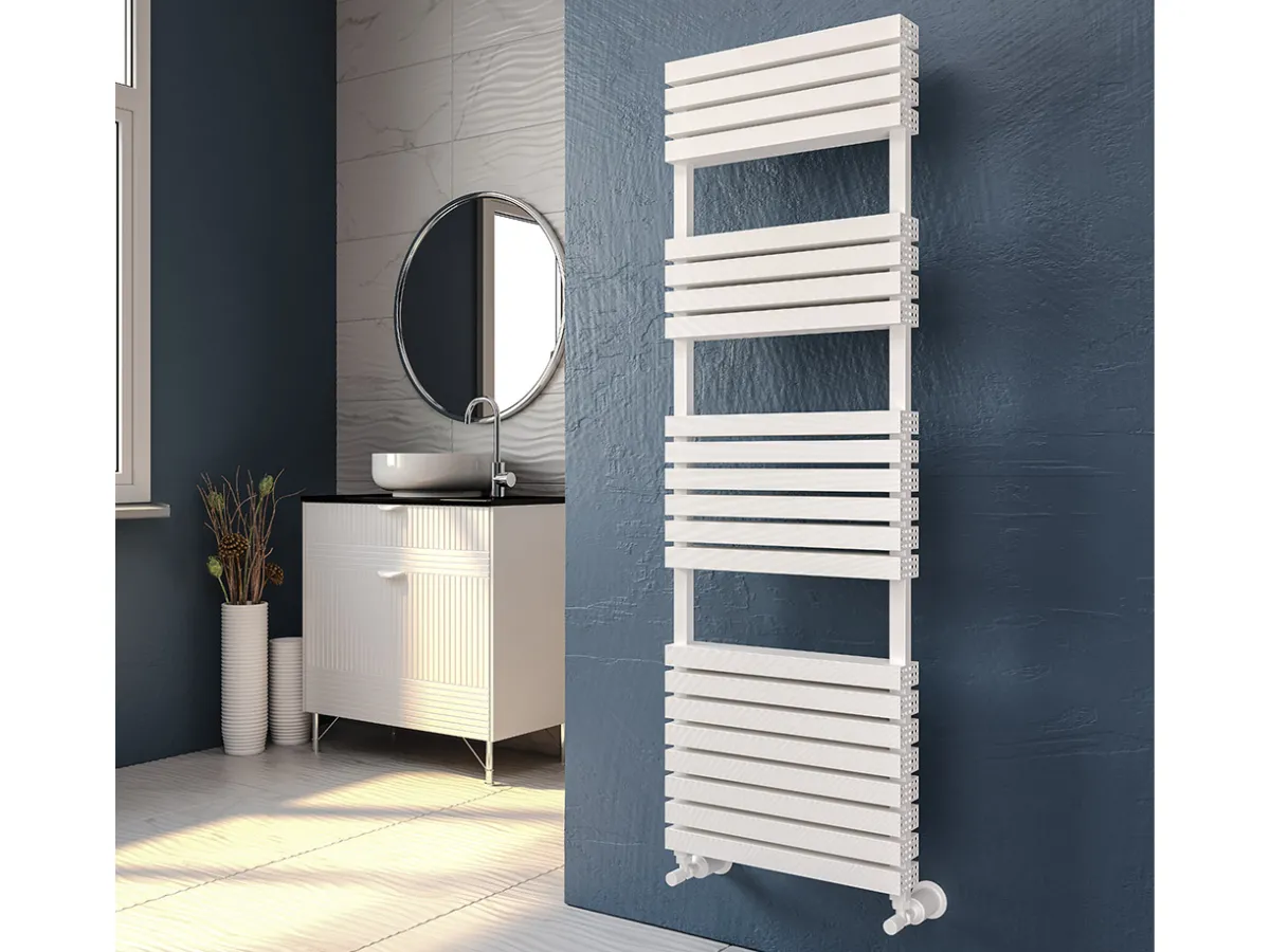 Uscător de prosoape decorativ LOJIMAX, colecția QUARTZ PLUS Lățime 400 mm. Înălțime 1200 mm. negru mat