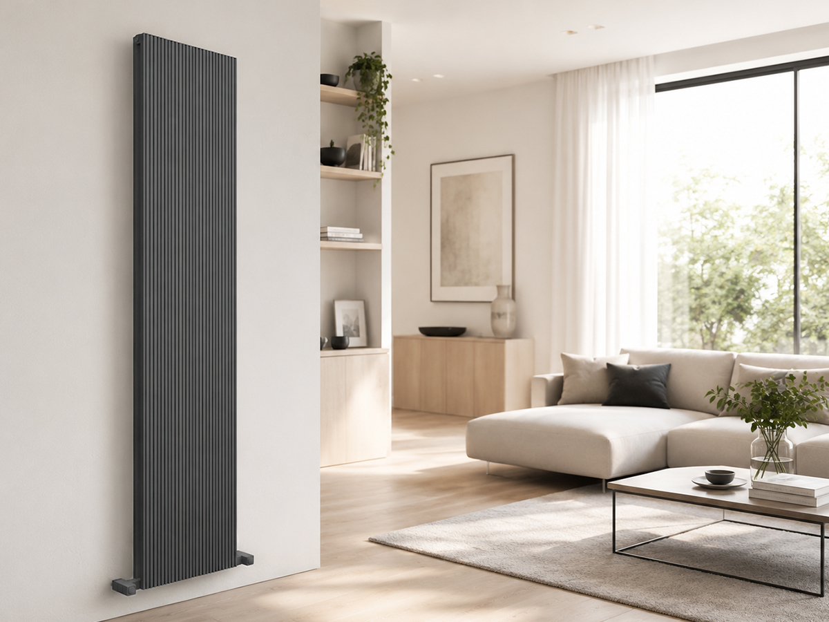 Calorifer decorativ CARISA, colecția MONZA DOUBLE, 1800x280 mm, ANTRACIT