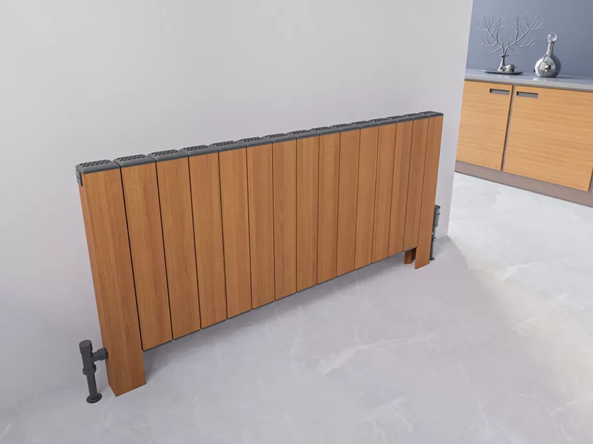 FLOOR STANDING ALUMINUM RADIATOR LOVA LUX inaltimea 200 mm. latimea 236 mm. negru mat