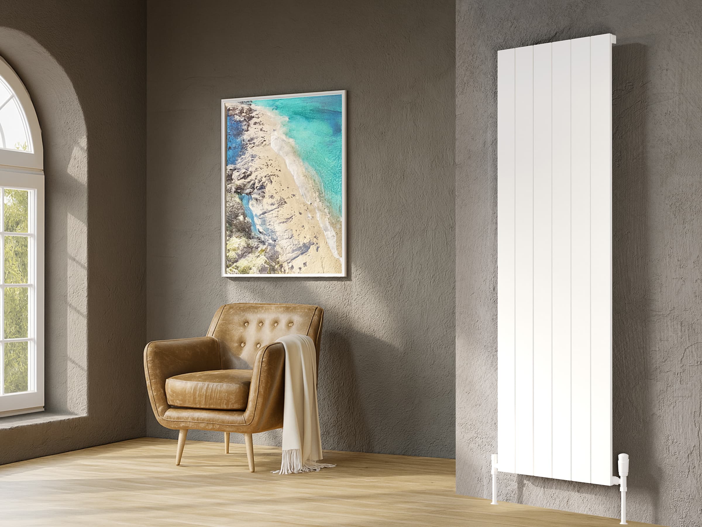 Calorifer decorativ LOJIMAX colecția KALSEDON 1800x375 mm, Alb