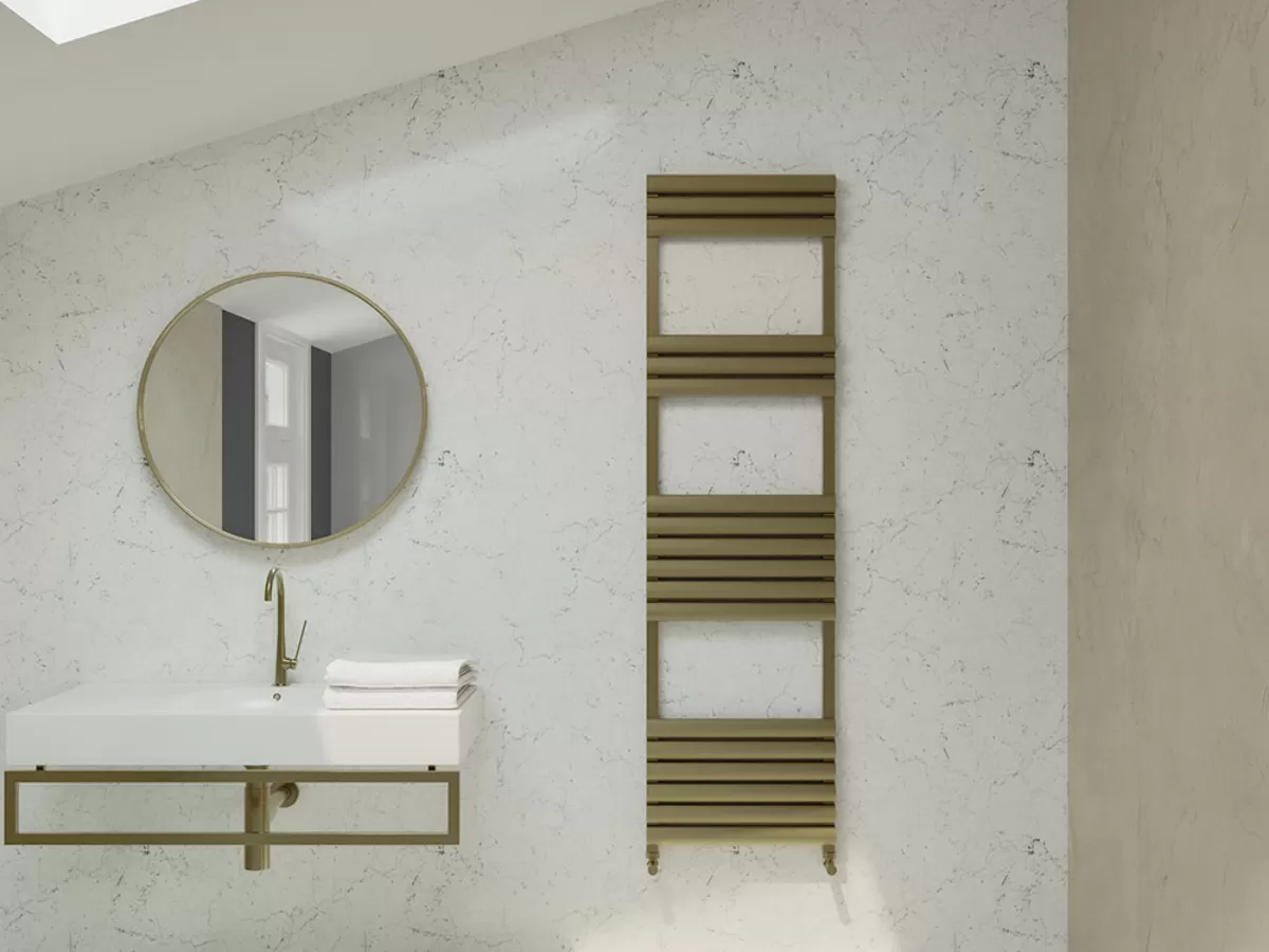 Uscător de prosoape decorativ LOJIMAX, colecția RUBY PLUS Lățime 300 mm. Înălțime 650 mm. negru mat