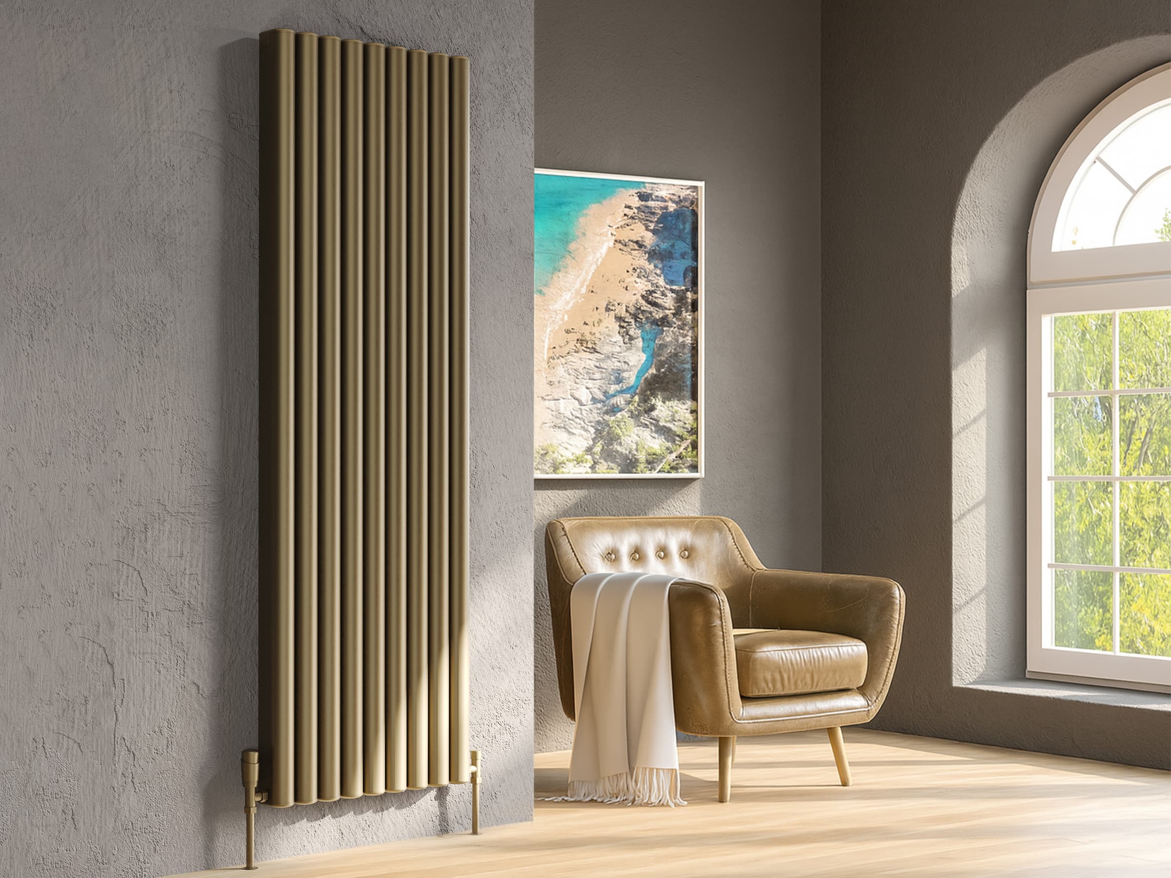 Calorifer decorativ LOJIMAX, colectia  VOLE высота 400 mm. ширина 764 mm. RAL MY-512 luciu