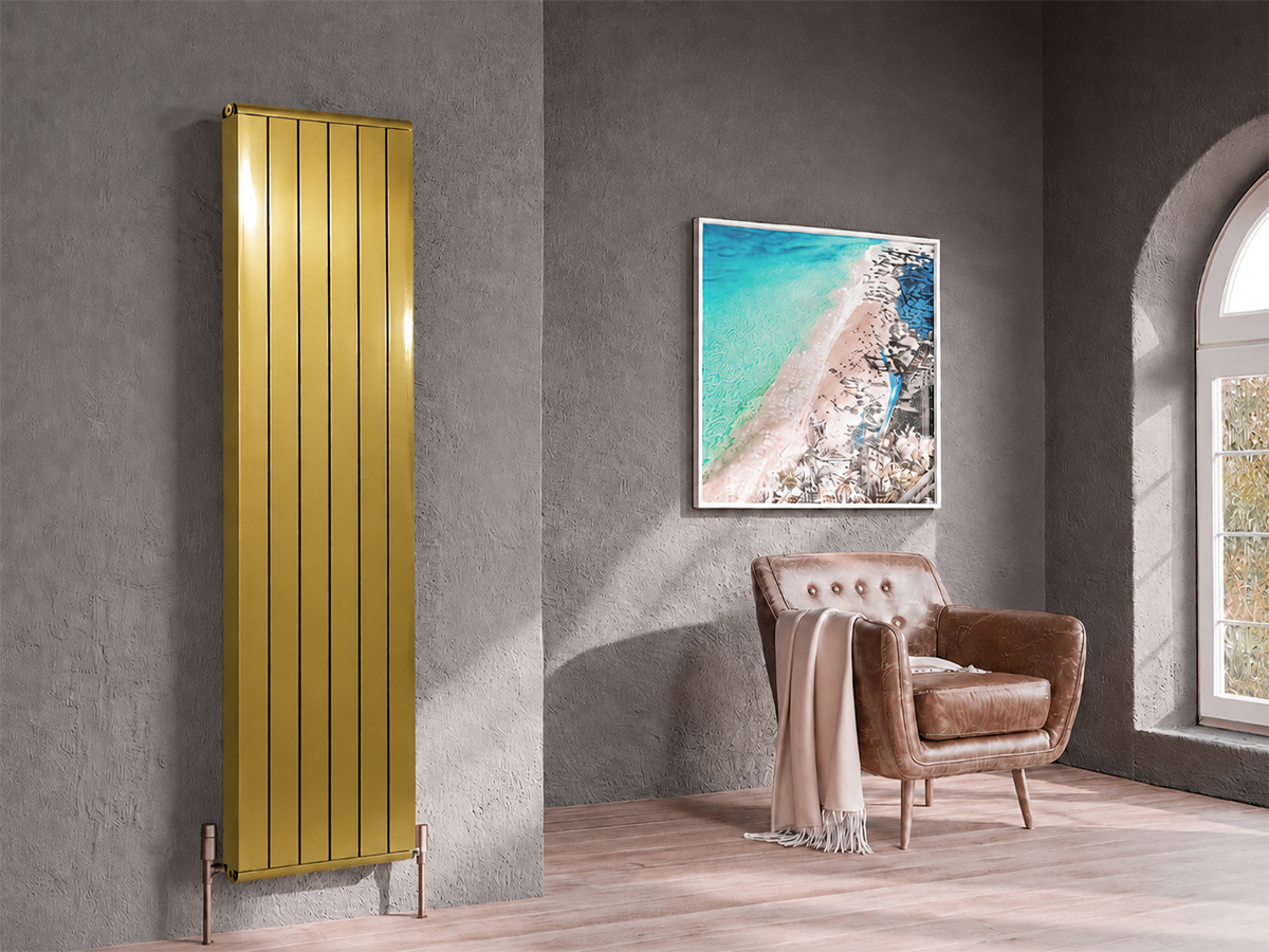 Calorifer decorativ LOJIMAX colecția LOVA LINE 1800x400 mm, ANTIQUE LIGHT BRASS