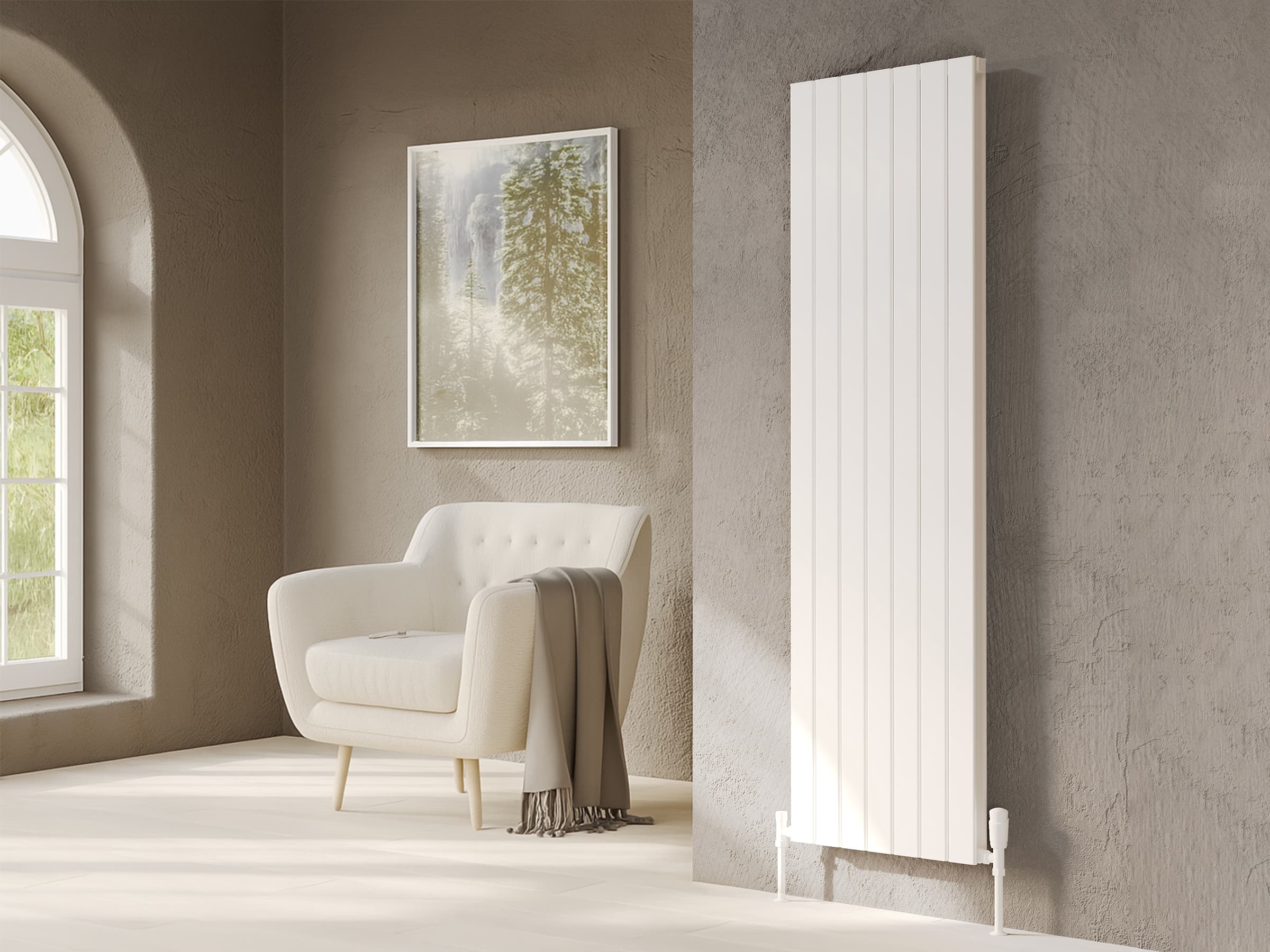 Calorifer decorativ LOJIMAX, colectia  ROYAL DOUBLE inaltimea 200 mm. latimea 218 mm. alb mat