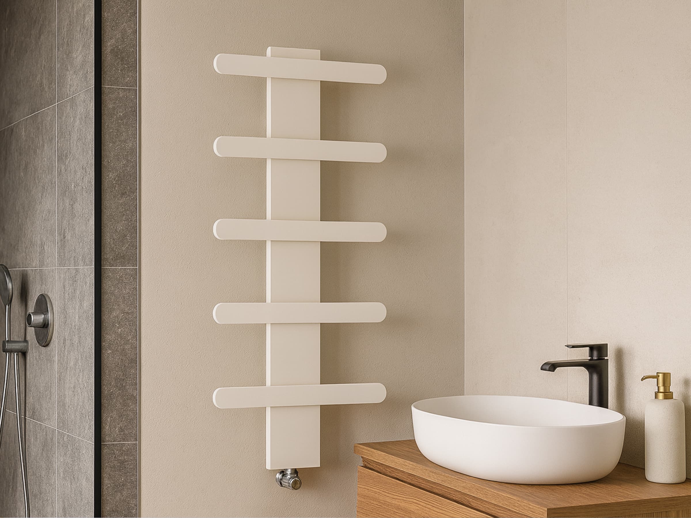 Дизайнерский полотенцесушитель LOJIMAX, коллекция BALLOSS STYLE Высота 340 мм. Ширина 400 мм. RAL глянец Lemon