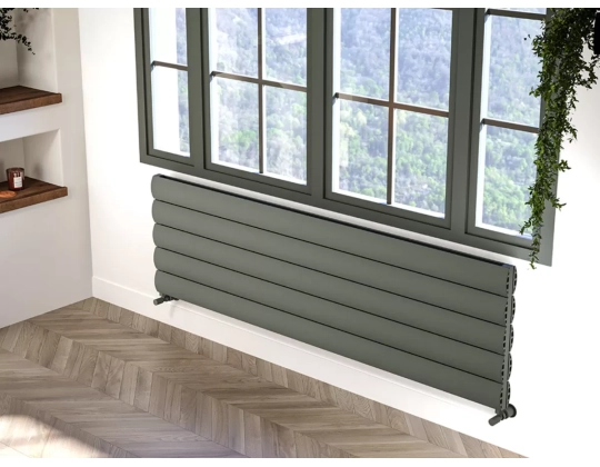 ALUMINUM HORIZONTAL RADIATOR OTIS DOUBLE HRZ inaltimea 1700 mm. latimea 516 mm. negru mat