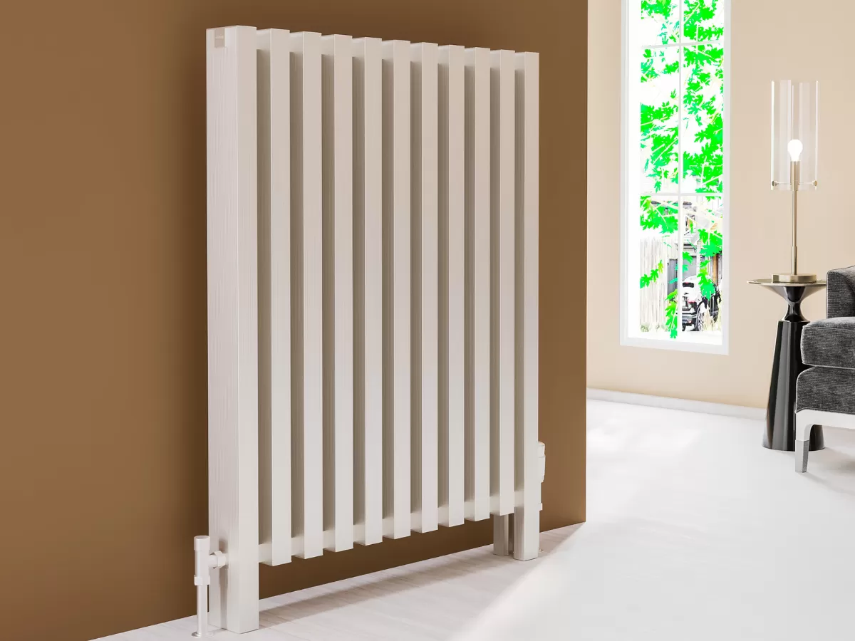 FLOOR STANDING ALUMINUM RADIATOR OPAL LUX inaltimea 300 mm. latimea 315 mm. negru mat