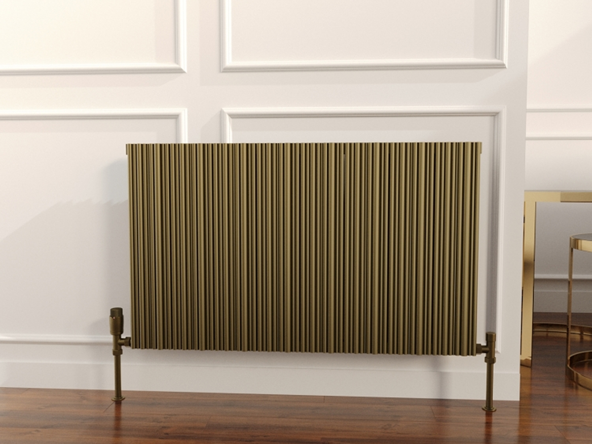 Calorifer decorativ LOJIMAX colecția BAMBOO DOUBLE 600x959 mm, Bronze Matt Anodising
