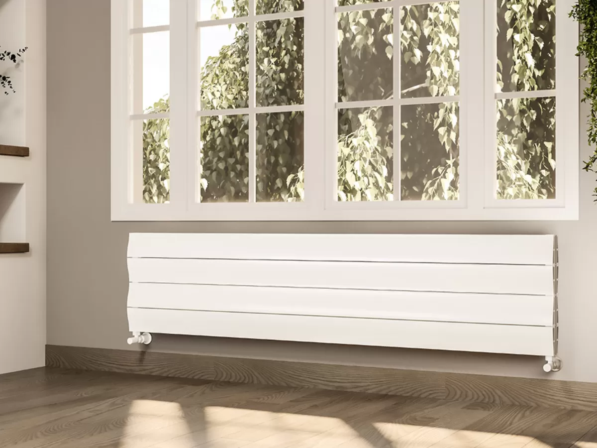 ALUMINUM HORIZONTAL RADIATOR AMAZONITE DOUBLE HRZ inaltimea 800 mm. latimea 204 mm. alb mat