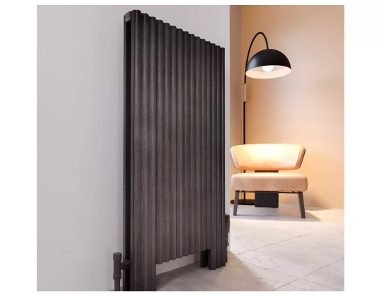 FLOOR STANDING ALUMINUM RADIATOR FIONA DOUBLE LUX inaltimea 200 mm. latimea 199 mm. negru mat