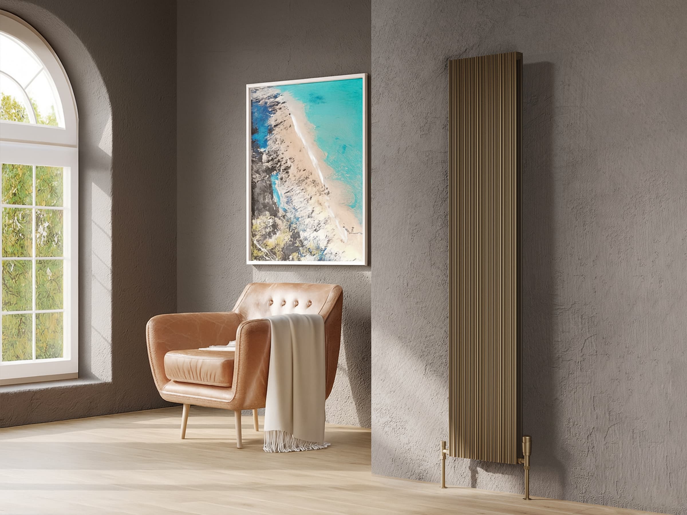 Calorifer decorativ LOJIMAX, colectia BAMBOO DOUBLE inaltimea 300 mm. latimea 239 mm. RAL MY-512 luciu