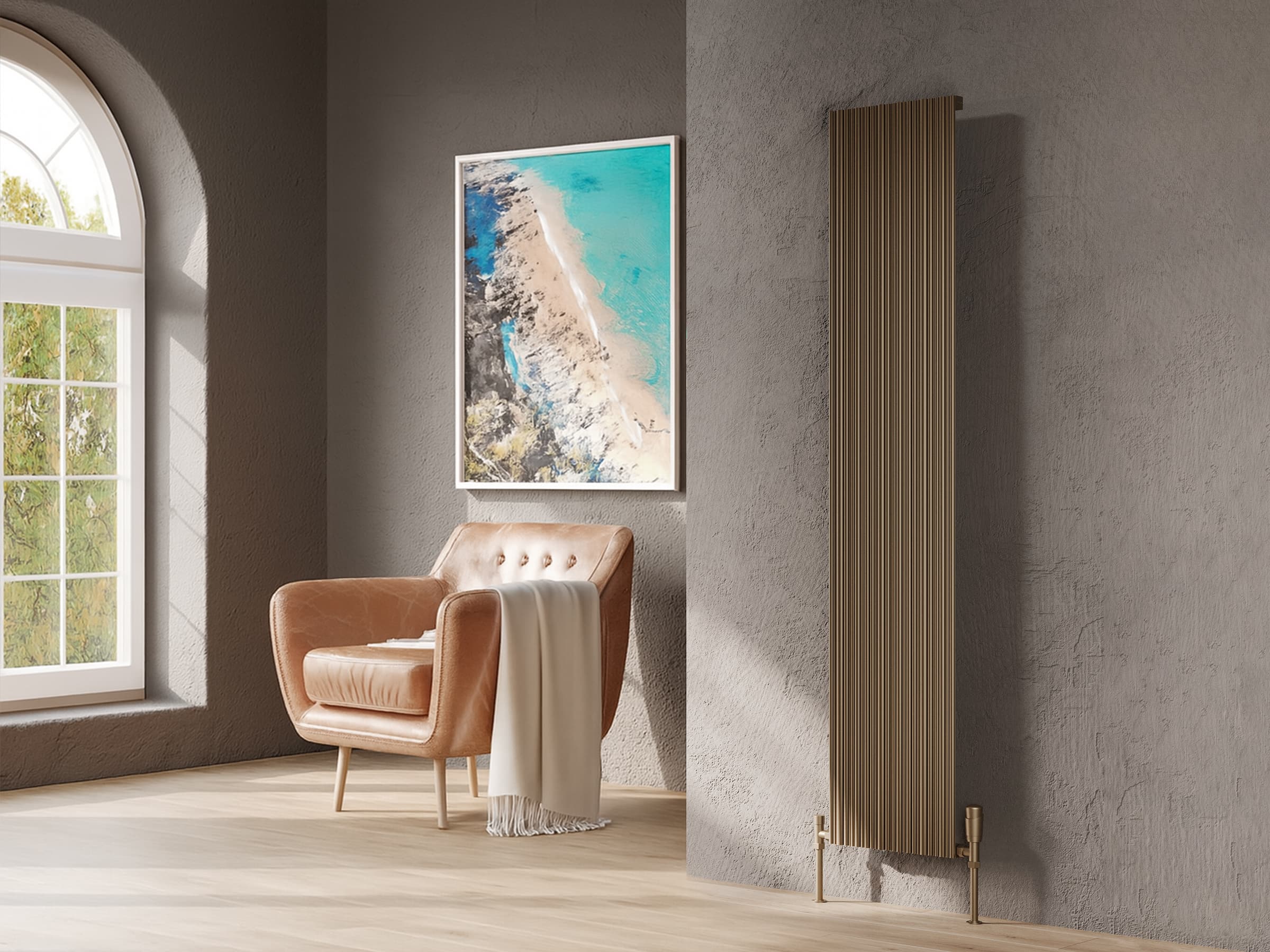 Calorifer decorativ LOJIMAX, colectia BAMBOO inaltimea 300 mm. latimea 239 mm. RAL MY-512 luciu