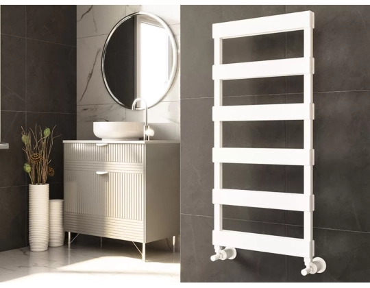 Uscător de prosoape decorativ LOJIMAX, colecția ZEUS DOUBLE STYLE Lățime 300 mm. Înălțime 570 mm. alb mat
