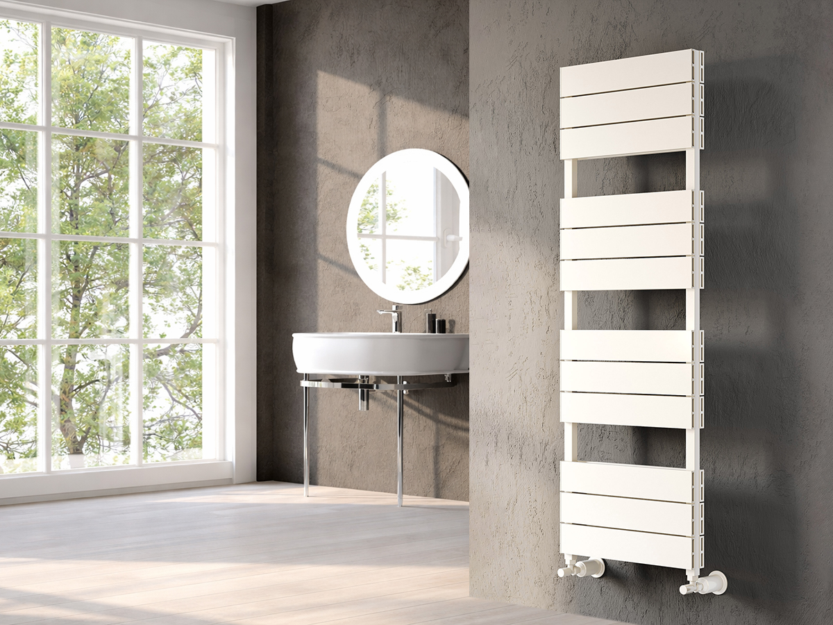 Uscător de prosoape decorativ LOJIMAX, colecția BENOIT DOUBLE Lățime 300 mm. Înălțime 700 mm. alb mat