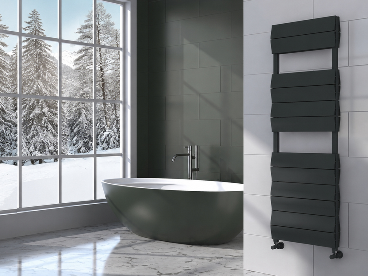 Uscător de prosoape de design LOJIMAX colecția LIA DOUBLE 1000x500 mm, Antracit