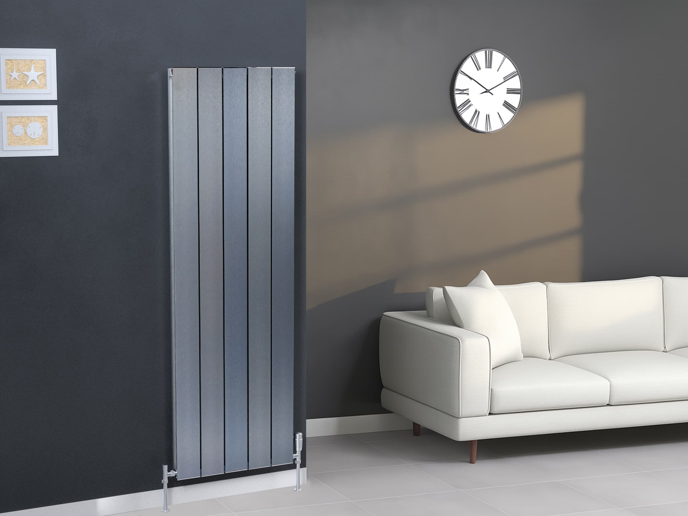 Calorifer decorativ LOJIMAX, colectia  KALSEDON DOUBLE высота 300 mm. ширина 280 mm. BLUE SATINE